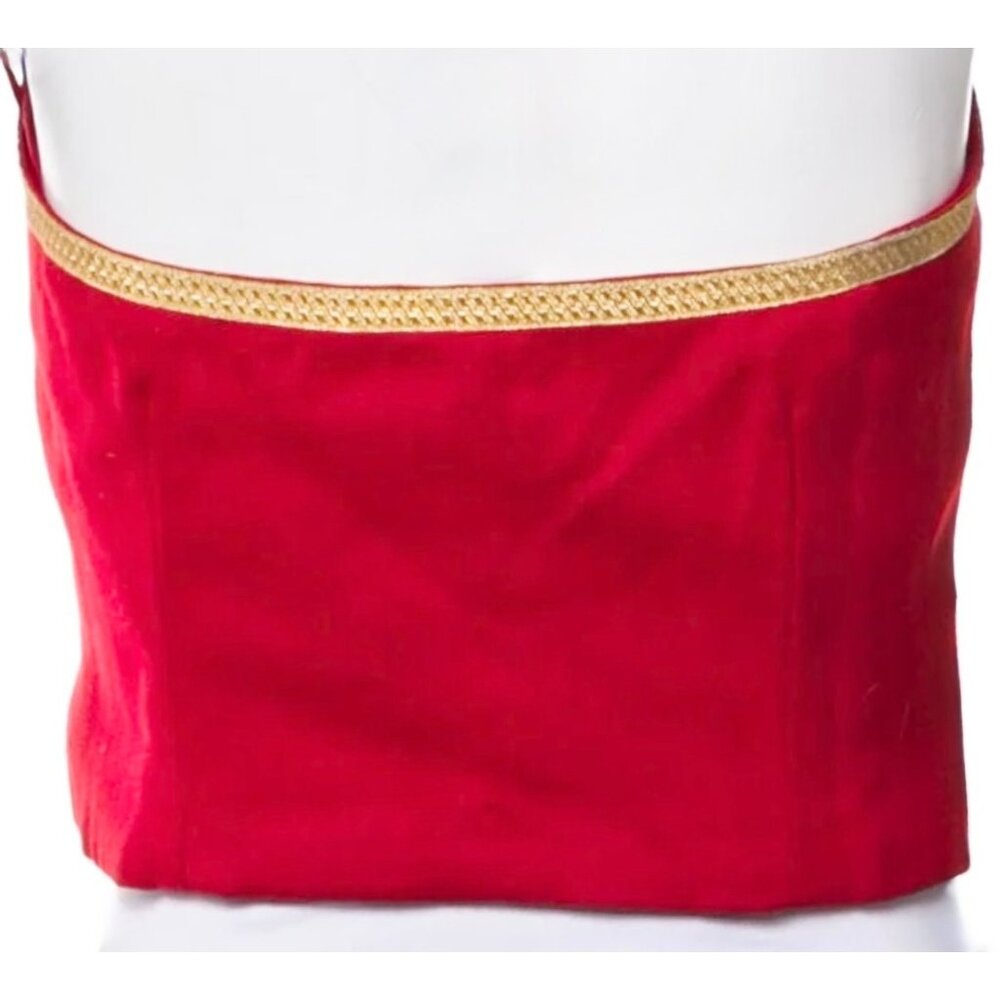Ralph Lauren Purple Label Collection Small corset bustier top vintage red gold - Picture 2 of 13